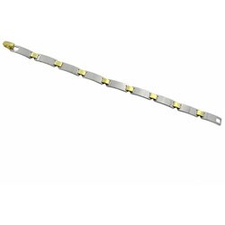 Men's Titanium and Goldplated Link Bracelet