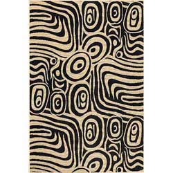 Machine-made Black Soleil Rug (5'3 x 7'6)