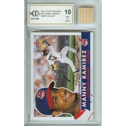 Manny Ramirez Mint 10 Card and Game Used Bat