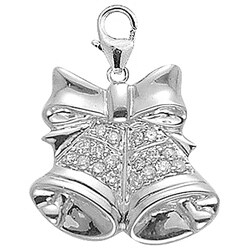 14k Gold 1/10ct TDW Diamond Bells Charm (H-I-J, I2)