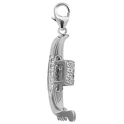 14k White Gold 1/10ct TDW Diamond Gondola Charm