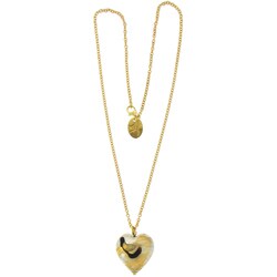 Goldtone White Venetiarum Glass Heart Necklace