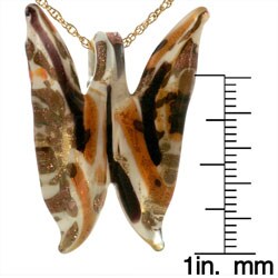 Murano Glass Ivory Butterfly Necklace
