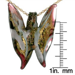 Sterling Silver Venetiarum Black Butterfly Necklace