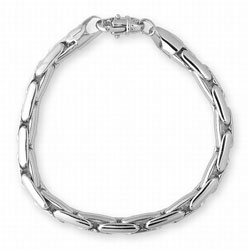 14k White Gold Overlay Cobra Bracelet