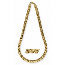 14k Yellow Gold Overlay 20-inch Pharaoh Chain