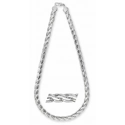 14k White Gold Overlay 30-inch Pharaoh Chain