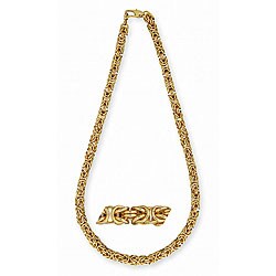 14k Yellow Gold Overlay 20-inch Byzantine Chain