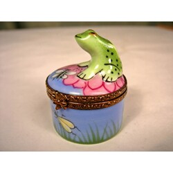 Limoges Frog and Dragonflies Keepsake Box