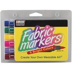 Uchida Brush Tip Fabric Markers (Pack of 6)