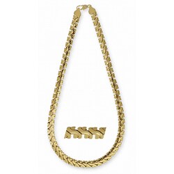 14k Yellow Gold Overlay 36-inch Fancy S-link Chain