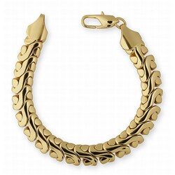 14k Yellow Gold Overlay Fancy S-link Bracelet