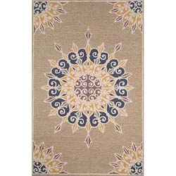 Ravella Iron Medallion Blue Indoor/ Outdoor Rug (8' x 10')