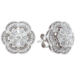 14k White Gold 1/2ct TDW Diamond Earrings (H-I, I1-2)