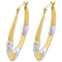 14k Two-tone Gold Hoop Earrings