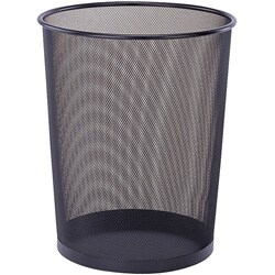 Round Black Wastebasket