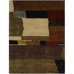 Hand-knotted Magenta Collection Wool Rug (9' x 12')