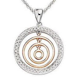 14k Gold 1/6ct TDW Circle-in-circle Necklace (H-I, I1-I2)