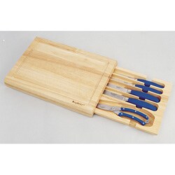 5-piece Knife Set with Wood Cutting Board