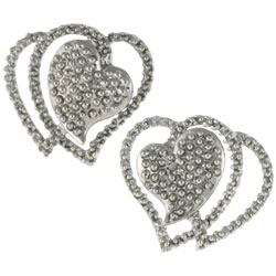 Maddy Emerson Sterling Silver Diamond Heart Earrings