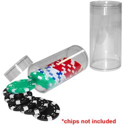 Clear Poker Chip Tubes with Lids (Set of 15)