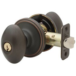 Fontaine Egg-shaped Oil Rubbed Keyed Doorknob