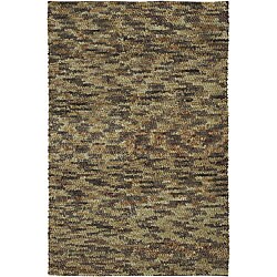 Hand-woven Earthtone Collection Wool Rug (5' x 8')