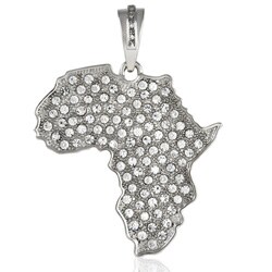 Silverplated Africa Rhinestone Necklace