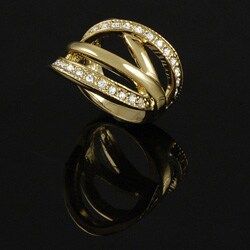Goldtone CZ Accented Fashion Ring