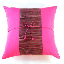 Silky Filigree Hot Pink/ Maroon Cushion Cover.