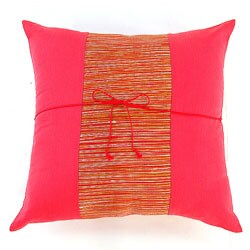 Silky Filigree Red/ Gold Cushion Cover