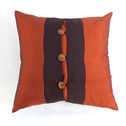 Rich Rust/ Black Coconut Buttons Cushion Cover