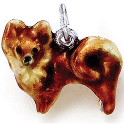 Best in Show Sterling Silver Enamel Small Pomeranian Dog Charm