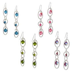 Charming Life Crystal Link Earrings (Case of 4)