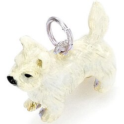 Best in Show Sterling Silver Enamel Full Westie Highland Dog Charm