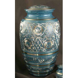 Classic Mystic Blue Large/ Adult Brass Urn