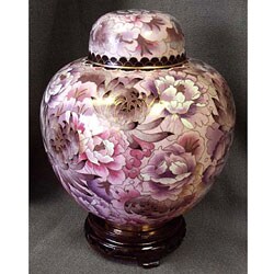 Floral Swirl Blush Large/ Adult Cloisonne Urn