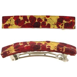 Genuine Italian Murano Red/ Gold Glass Hair Clip