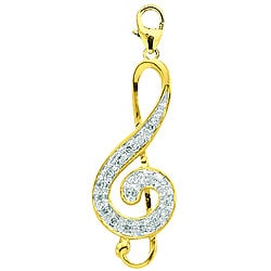 14k Gold 1/10ct TDW Diamond Music Clef Charm