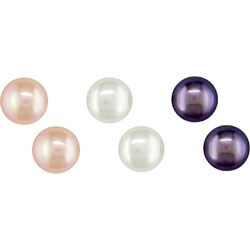 14k Cultured FW Pearl Earrings Set (6 mm) (Set of 3)