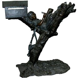 Bronze 'Boy Laying Down on Tree' Post Box
