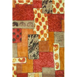 Hand-tufted Jungle Rust Wool Rug (8' x 11')