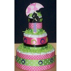 Hot Pink Mod Mom Diaper Cake Baby Gift