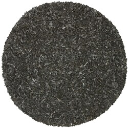 Handmade Black Leather Shag Round Rug (6' Round)