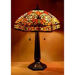 Tiffany-style Victorian Stained Glass Table Lamp