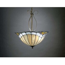 Tiffany-style Glass Shade Art Nouveau Hanging Fixture