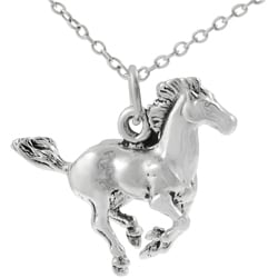 Sterling-silver Running Horse Necklace with 18-inch Cable Chain