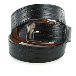 Isaaco Men's Leather Embossed Belt