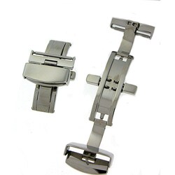 Silvertone 20 mm Dual Deployment Butterfly Clasp