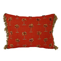 Mateo Red Palm Tree Throw Pillows (Set of 2)